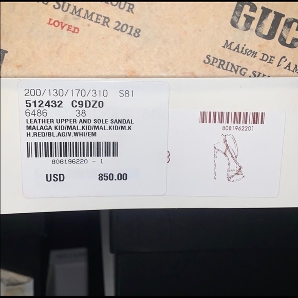 100% Authentic Gucci Sandals Size 38 - Picture 3 of 6